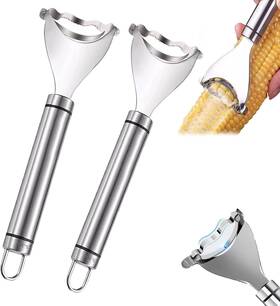 Buerkeo 445056592520 2 Pcs Magic Corn Peeler Stainless Steel Cob Convenient St