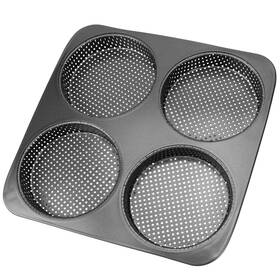 25122024r Bulevina 5 Inch Hamburger Bun Pan Non-stick Carbon Steel Bread Mold 4 Cavity Cup Big