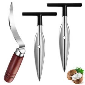 Bv011 Caihongtang Coconut Tool 2 Pcs Stainless Steel Puncher And Meat Remover R