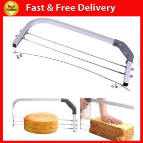 Calopet 313055394322 Professional Cake Cutter Slicer Leveler Commercial 4 Layers Adjustable Stainles