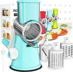 Okc315b1210 Cambom Rotary Cheese Grater Hand Crank Shredder For 3 Blades Blue