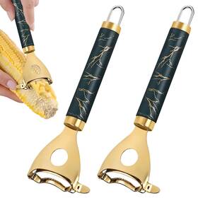 Ma1339 Canipha 2pcs Corn Shucker Cob Stripper Tool Peeler Good Grips Stainless Steel