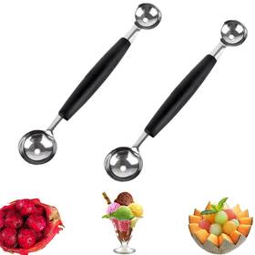 Caoxiong 726962431132 2 Pack Double Ended Headed Fruit Icecream Ball Spoonstainless Steel Melon Bal