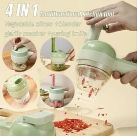 8pnvtyvbsduxr Challenger-market 4 In 1 Handheld Electric Vegetable Cutter Set Garlic Food Processor Onion Etc
