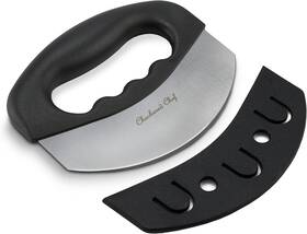 Checkered Chef 445046013073 Salad Chopper Tool With Cover Mezzaluna Knife Stainless Steel Ve