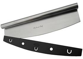Cominhkg080476 Checkered Chef Pizza Cutter Sharp Rocker Stainless Steel Blade With Cover New