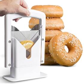 Cheer Collection 810026172366 Guillotine Style Bagel Slicer With Safety Shield - Sharp