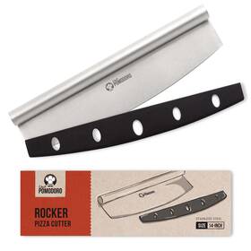 Chef Pomodoro 850031668041 Pizza Cutter Rocker Knife With Protective Cover Multipurpose 14 Inch Mezzalu