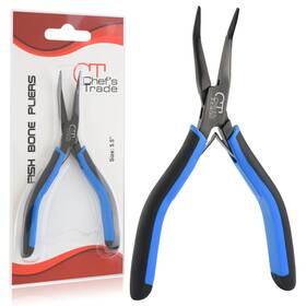 Chefs Trade 741817466121 Fish Bone Pliers/tweezers Stainless Steel Curved With Non-slip Grip Black