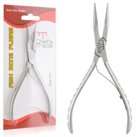 It-cy19-j-109 Chefs Trade Fish Bone Pliers/tweezers Stainless Steel Washable Silver