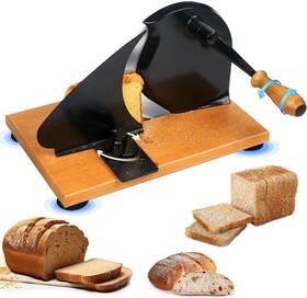 China 445047994937 Teak Classic Manual Bread Slicer Hand Crank Home Bre