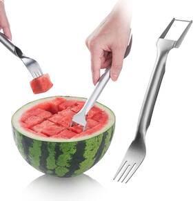 Choxila 445026259248 2-in-1 Watermelon Fork Slicer Cutter Stainless Steel Fruit C
