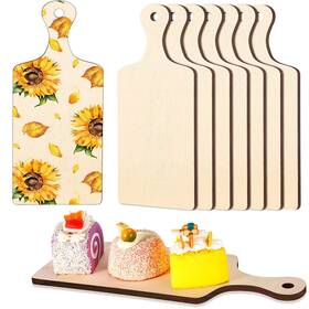 Mz-chunful-322 Chunful 8 Pcs Mini Wooden Cutting Board With Handle 9.45 X 3.54 Inch Thicken C