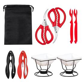 Cleabanke 428787185130 Crab Crackers And Tools Butter Warmers For Seafood Legs Utensils Lobster
