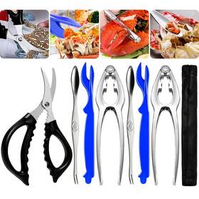 Clesdf 687477489233 Crab Leg Crackers And Tools - 7 Piece Seafood Upgrade Stainless Steel L