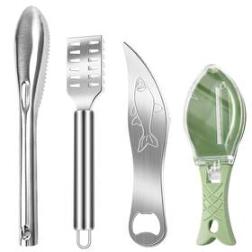 Clq 768459505063 4pcs Fish Scale Remover Stainless Steel Scaler Cleaning Kit Scrap