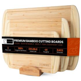 Ry1234 Cocinavibes Bamboo Cutting Board Set Charcuterie And Chopping Boards For Kitchen Larg
