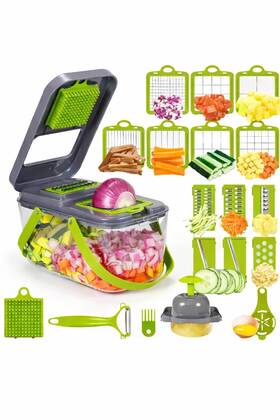 Cl-vc-22pc-man Cocoline & Co. And 22-in-1 Vegetable Chopper Dicer Slicer Grater Set Kitchen Tool