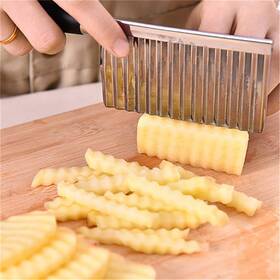 Cohpoh 791809984706 Multifunctional Potato Wavy Edged Knife Stainless Steel Mezzaluna Chopper Salad