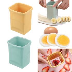 Coksdupid 768573882767 2 Pack Cup Slicers Egg Banana Strawberry Cutter Quick