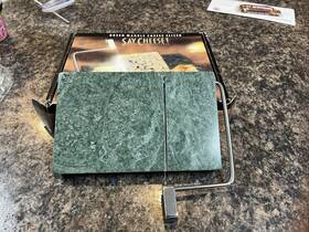261037 Cookin The American Way Green Marble Stone Cheese Slicer 8 Inch X 5 Vintage 1991 Usa Prodyne Nice