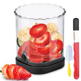 Sun-f2876 Coshonwol Strawberry Cutter Slicer Cup With Blade Sharpener And Cleaning Brush Versatil