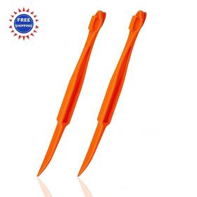 Cosmer 791783740169 Orange Peeler Tools 2 Pack Plastic Citrus Remover Easy Open Lemon Cutter Slicer