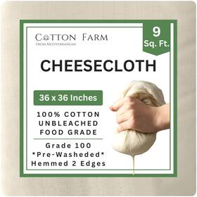 Cotton Farm From Mediterranean 731199482673 Grade 100 Xl Cheese Cloths - Straining And More 36x36 Inch 100% Unb