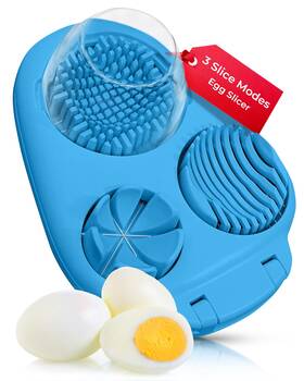 Craftycrocodile 065022689089 Egg Slicer For Hard Boiled Eggs - 3 Slice Modes Cutter H