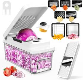 B863 Crazyqueen Vegetable Chopper 10 In 1 Food - Onion Slicer Cutter Dicer V