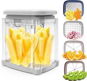 Cq003 Crazyqueen French Fry Cutter 4-in-1 Food Dicer Chop Box Potato For Fries Onion Chopper 4