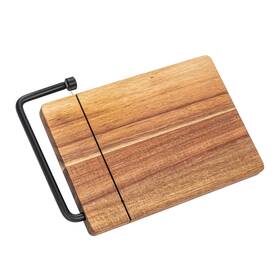 Creative Co-op 191009629665 Natural Acacia Wood And Stainless Steel Cheese Slicer Black Medium