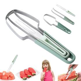 Cukaid 661631289099 Watermelon Cutter Slicer Tool 3-in-1 Stainless Steel Popsicle Knife Fork