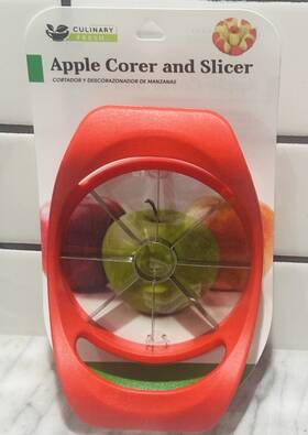 Culinary Fresh 731015312795 Apple Corer And Slicer Stainless Steel Blades Oversized Handles