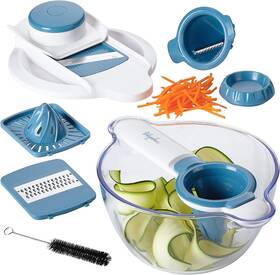 Curry 313055186163 Collection 5-in-1 Mandoline And Spiralizer Set Twilight Teal
