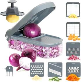 Wy0604-1 Cutesun Onion Chopper Vegetable Cutter Fruit And Veggie Egg Slicer Gray