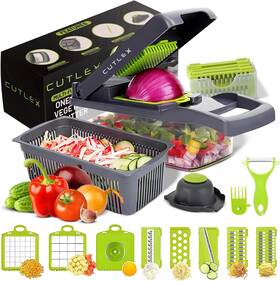 Cx-050724 Cutlex 16 In 1 Vegetable Chopper Mandoline Slicer Food Veggie Cheese Grater