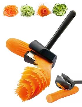 Dajooee 717577868048 Carrot Curler And Peeler Black Spiral Shred Slicer Root Vegetables Fr
