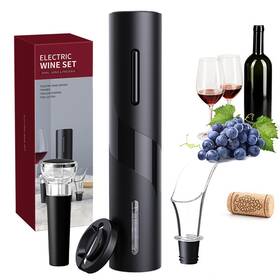 Sgs-kb1-601901a Danett Electric Wine Opener Set - Automatic Corkscrew With Foil Cutter Poure