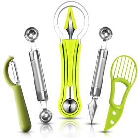 Daoeny 606267308424 5pcs Melon Baller Scoop Set 4 In 1 Stainless Steel Fruit Scooper Remover Cut