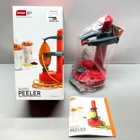 Dap001rr Dash Go New Rapid Peeler Red Cordless One-touch Spiralizer For Fruits Vegetables