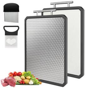 Cutb-0100 Dearworth Stainless Steel Double-sided Cutting Board Large Non-toxic Chopping Boar