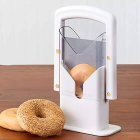 Maa102 Denislawn Original Universal Bagel Guillotine Slicer White 9.25 Inch