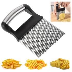 604655 Dimeho 1 Stainless Crinkle Cutter Wavy French Fry Steel Veggies Chopper Knife C