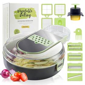 Dn-13-01-004 Dinosoo Vegetable Chopper Multifunctional 12-in-1 Veggie With 7 Blades