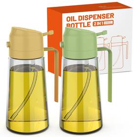 Diygrnd 793898660462 16oz 2-in-1 Oil Dispenser And Sprayer Set Of 2 - Olive Spray For Kitchen