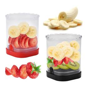 Bq02 Dmwespe 2 Pcs Fruit Slicer Cup Strawberry Cutter Banana Egg Slicers Detachable With Push