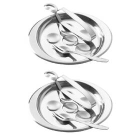 I388n32qsv19zmuh Doitool Stainless Steel Escargot Plates With 6 Compartment Holes 2 Sets Seafood Snai