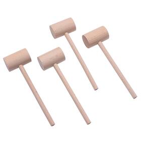 Domg 726673018950 4 Pcs Wooden Crab Lobster Mallets Seafood Hammers Solid Natural Beechwood