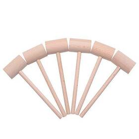 Domg 726673018967 6 Pcs Wooden Crab Lobster Mallets Seafood Hammers Solid Natural Beechwood